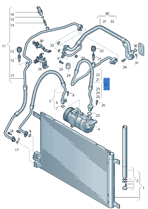 Tubo A/C VW 5G0821105B