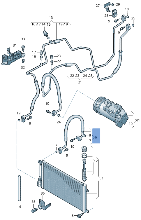 Tubo A/C VW 6C0816721