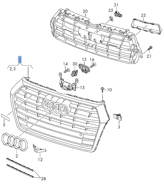 Rejilla Radiador Audi Q5 80A Renovado