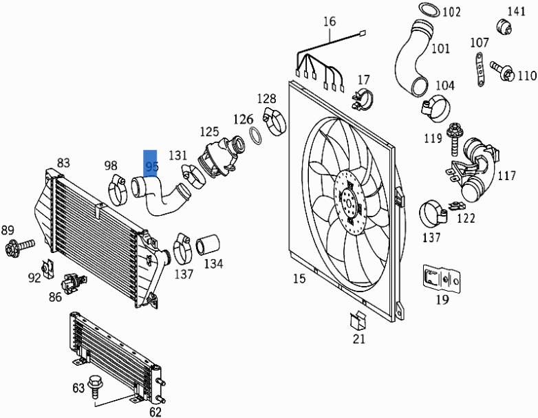 Tubo intercooler Mercedes M W163