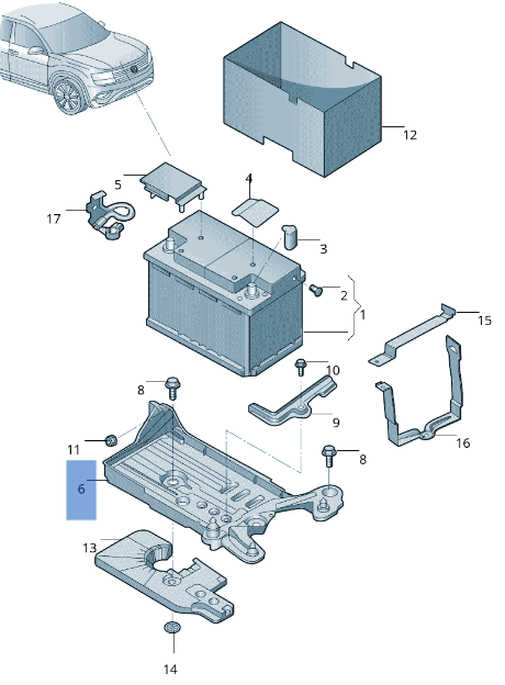 Soporte Bateria VW 5WA915331