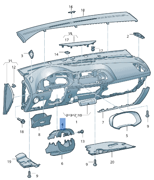 Moldura Cuadro Instrumentos Seat Leon III