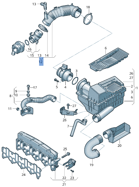 Tubo Admision VW 3C0129654P