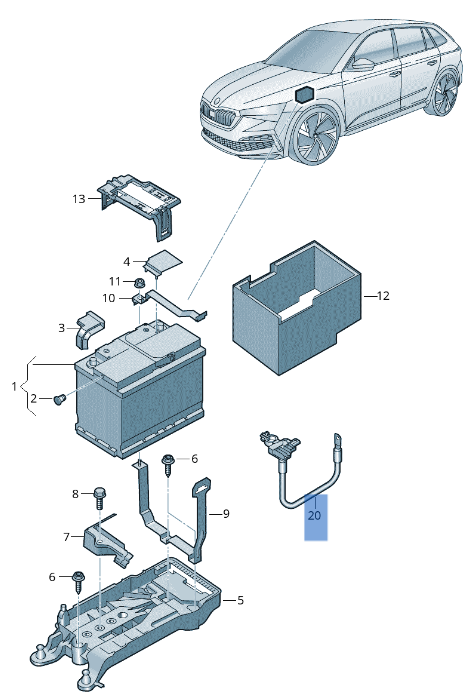 Terminal negativo VW 2Q0915181B