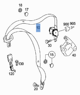 Cinturon tra dcho Mercedes W164