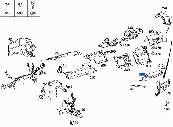 Moldura tra cha paragolpes trasero Mercedes ML W204