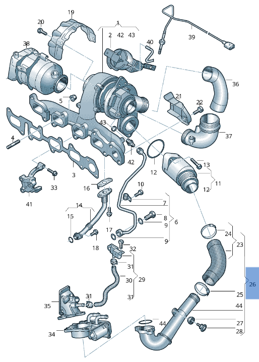 Tubo Turbocompresor VW 04L145828D