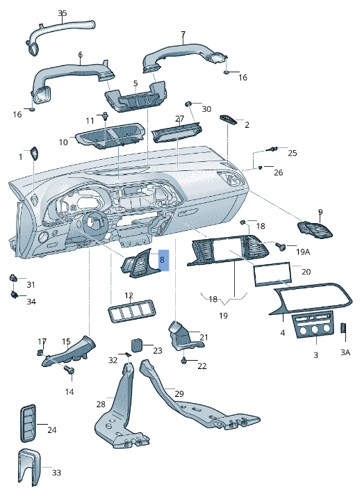 Rejilla izquierda Seat Leon III