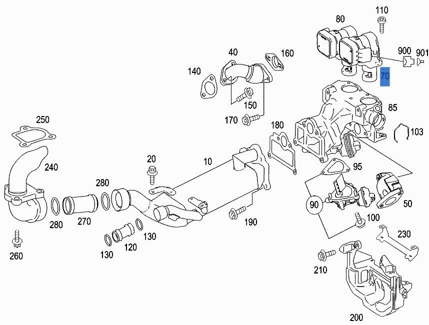 Valvula EGR Mercedes A6291400760