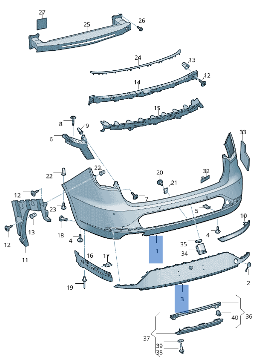 Paragolpes trasero Seat Leon III 5F8