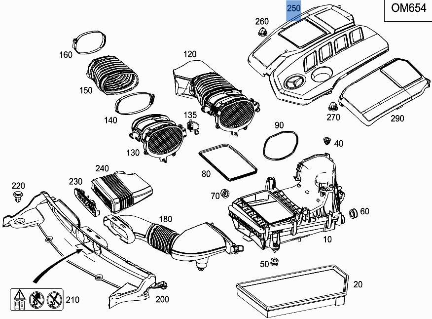 Tapa Motor Mercedes W213