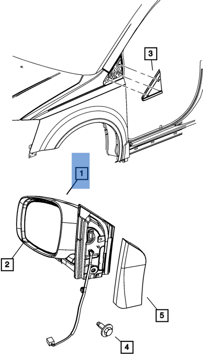 Retrovisor derecho Chrysler Minivan RT - AutoRR 05113350AA