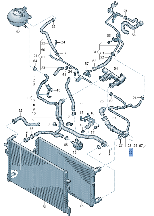 Manguera Refrigeracion VW 5Q0122101CN