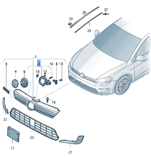 Tapa combustible para VW Golf VII