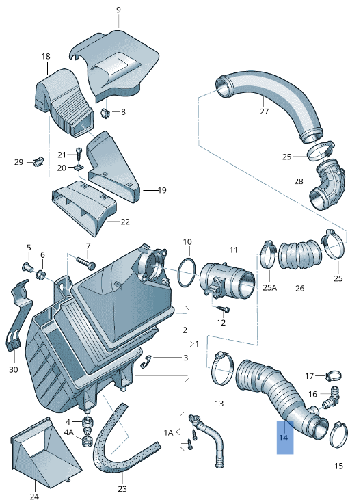 Tubo admision VW 4B0129627A