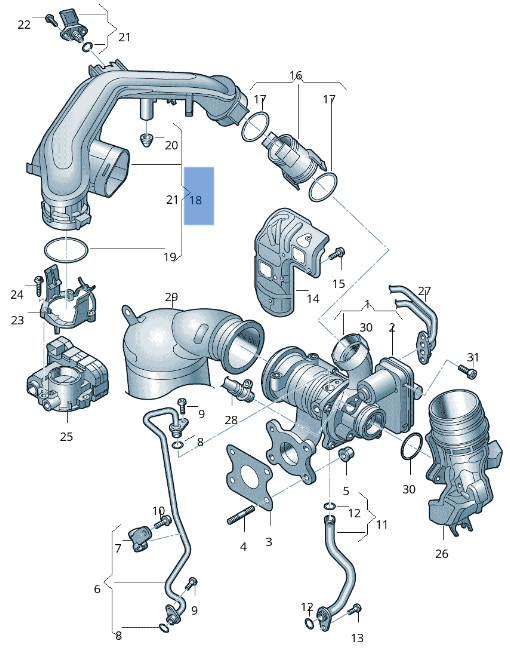 Tubo Turbocompresor VW 04C145673B