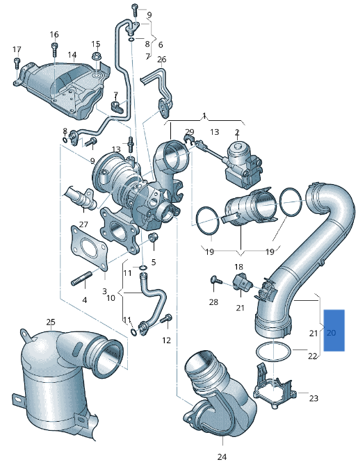 Tubo Turbocompresor VW 04E145673C