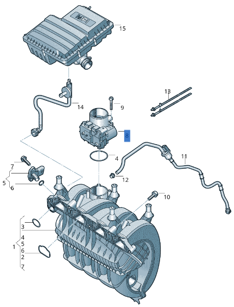 Caja Mariposa VW 03F133062B