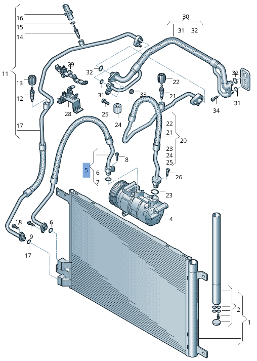 Tubo A/C VW 5Q0816721