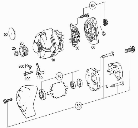 Alternador Mercedes ML W164