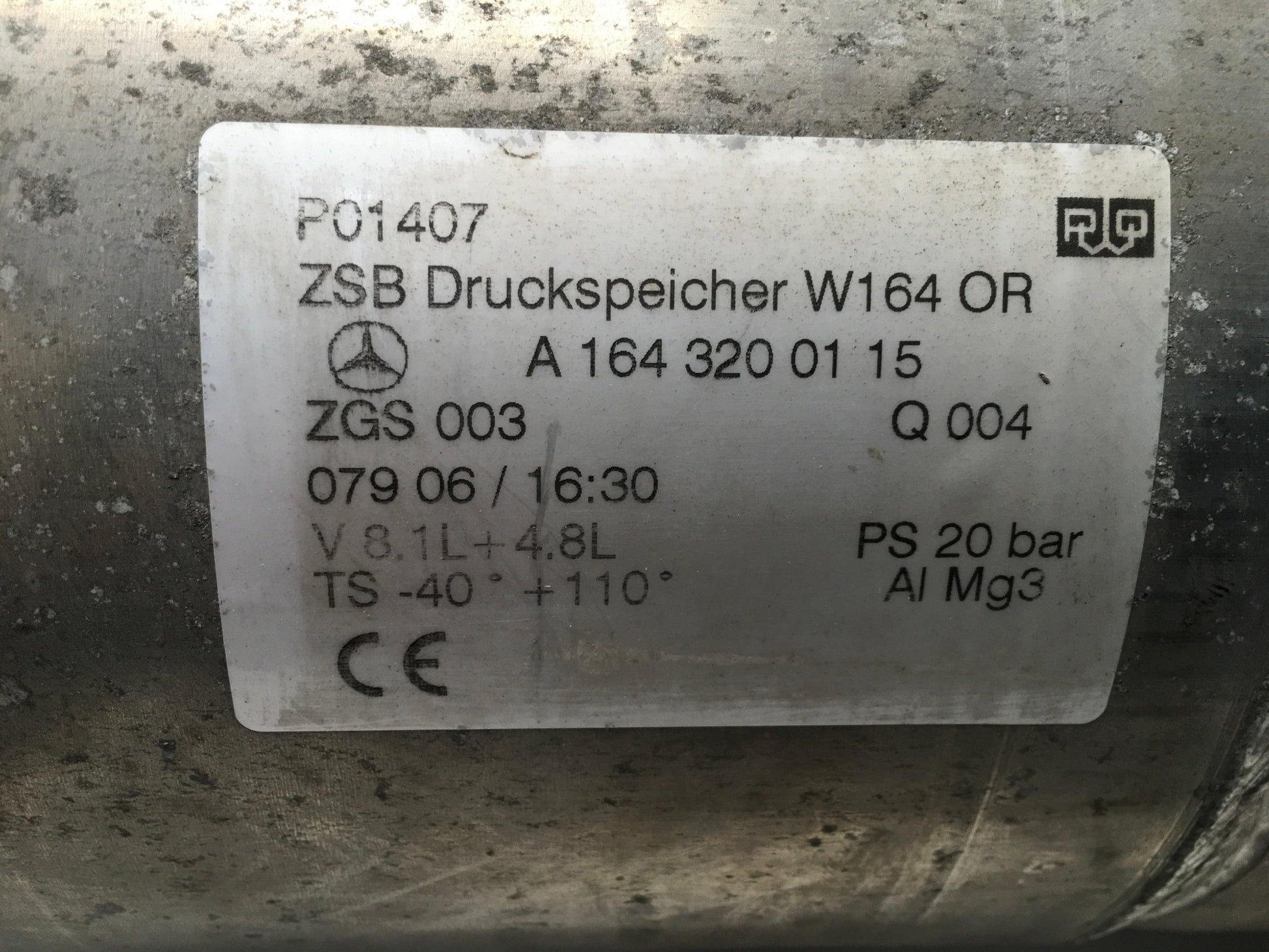 Acumulador Neumatica Mercedes ML W164 - A1643200115