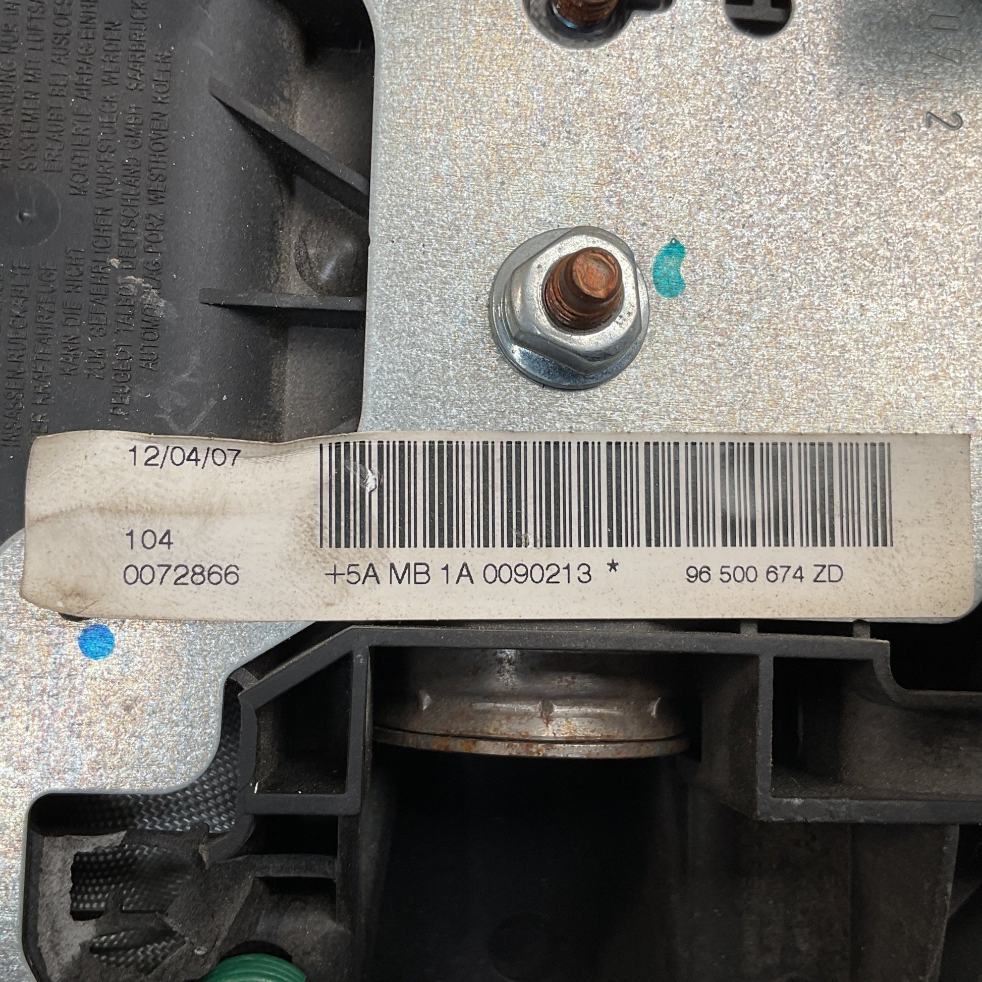 Airbag conductor Peugeot 207 96500674ZD - 96500674ZD