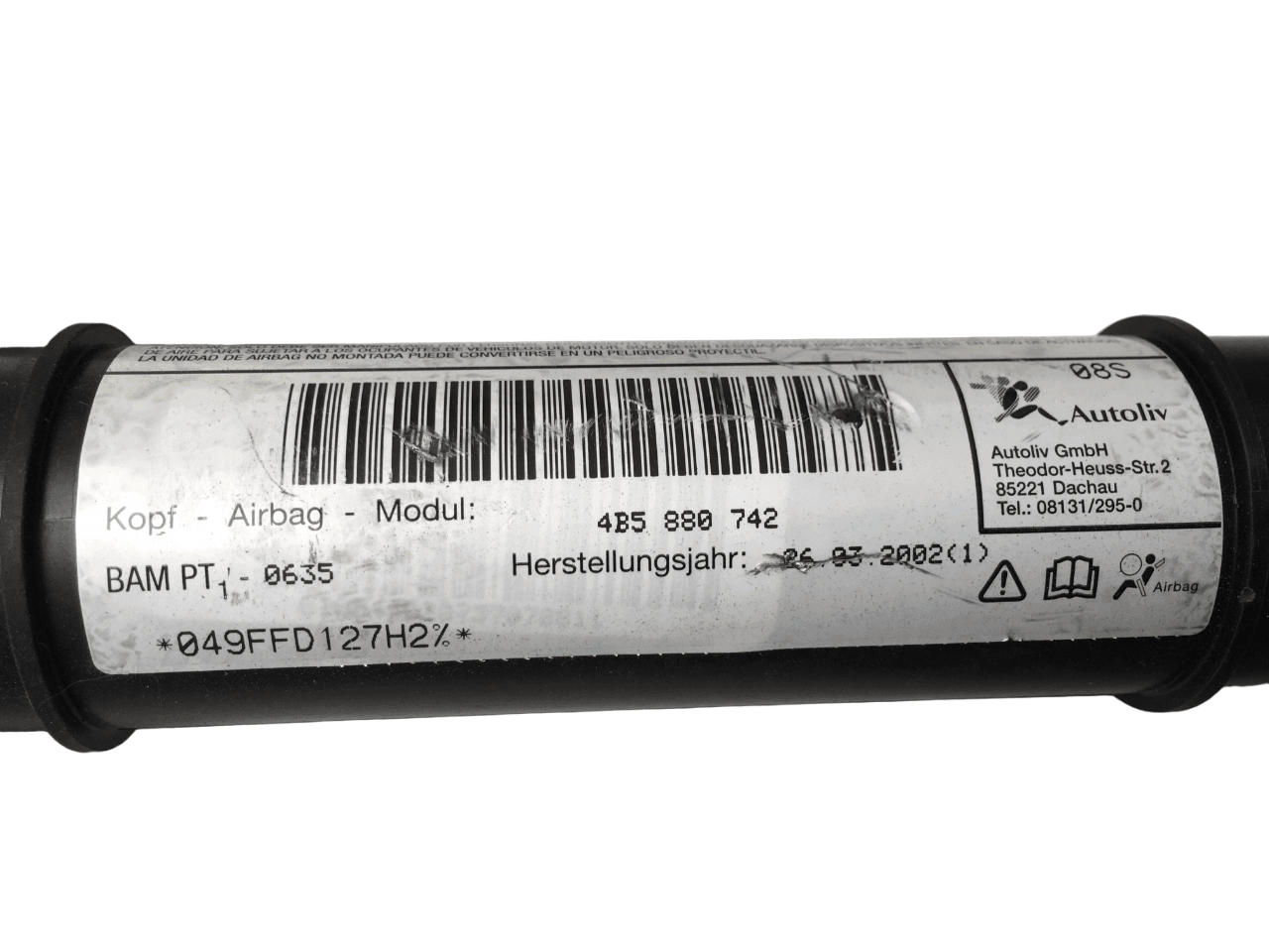 Airbag cortina derecha Audi A6 C5 4B5880742 - 4B5880742