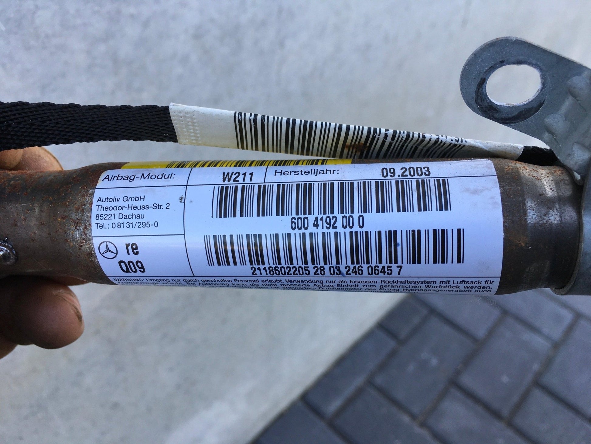 Airbag cortina derecho Mercedes E W211 - 6004192000