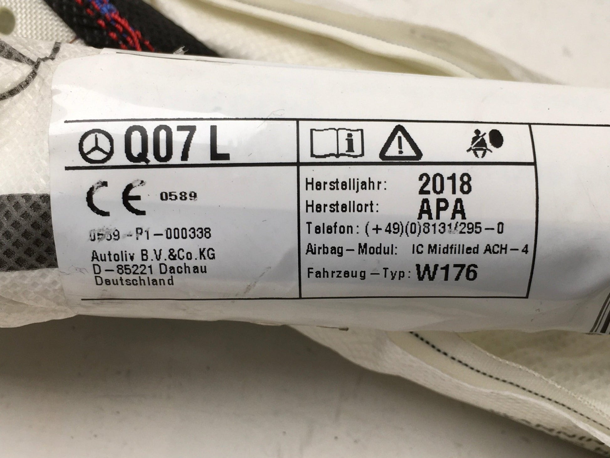 Airbag cortina izquierda Mercedes W176 - 0080P1100001