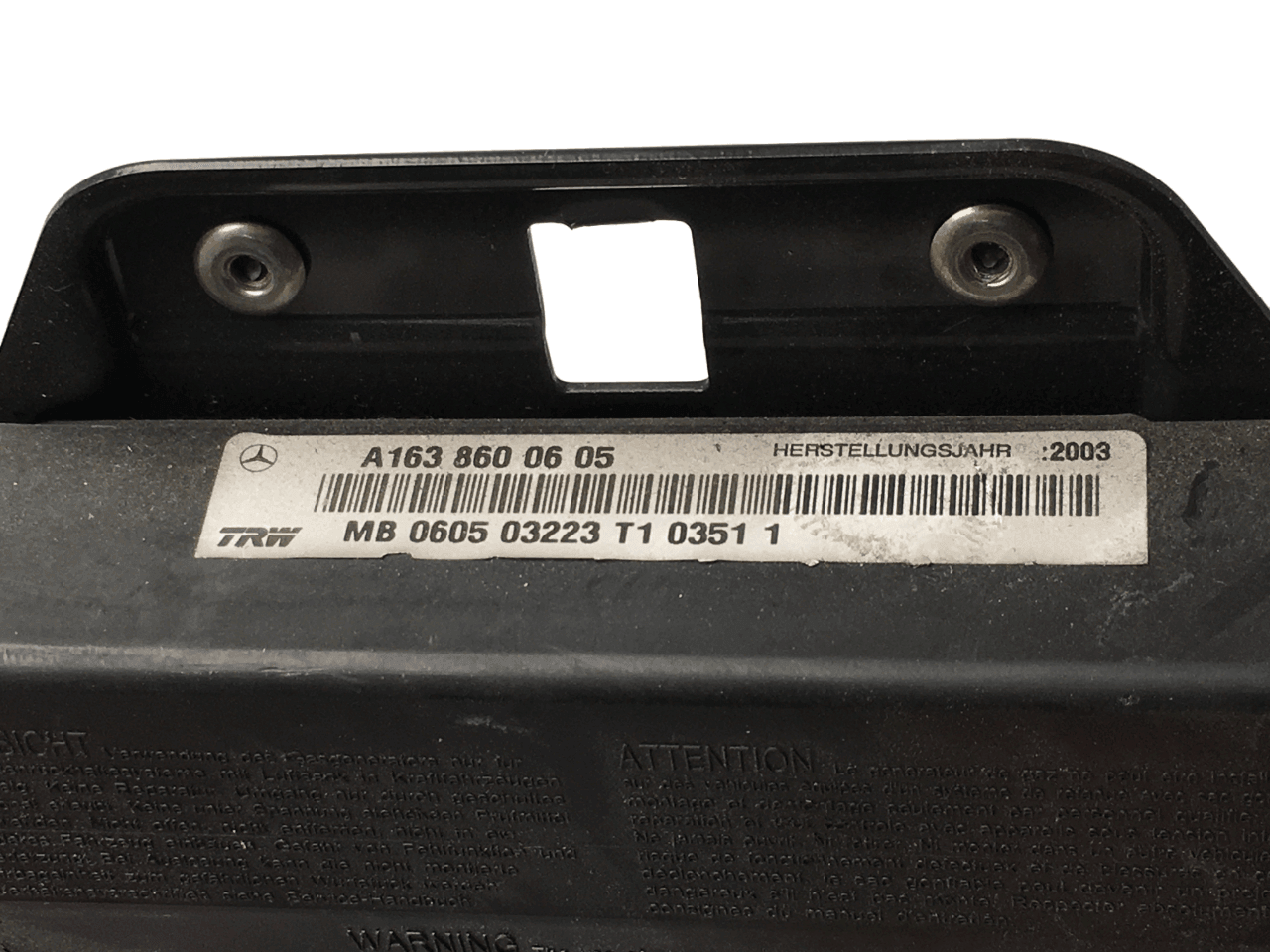 Airbag derecho Mercedes W163 - A1638600605