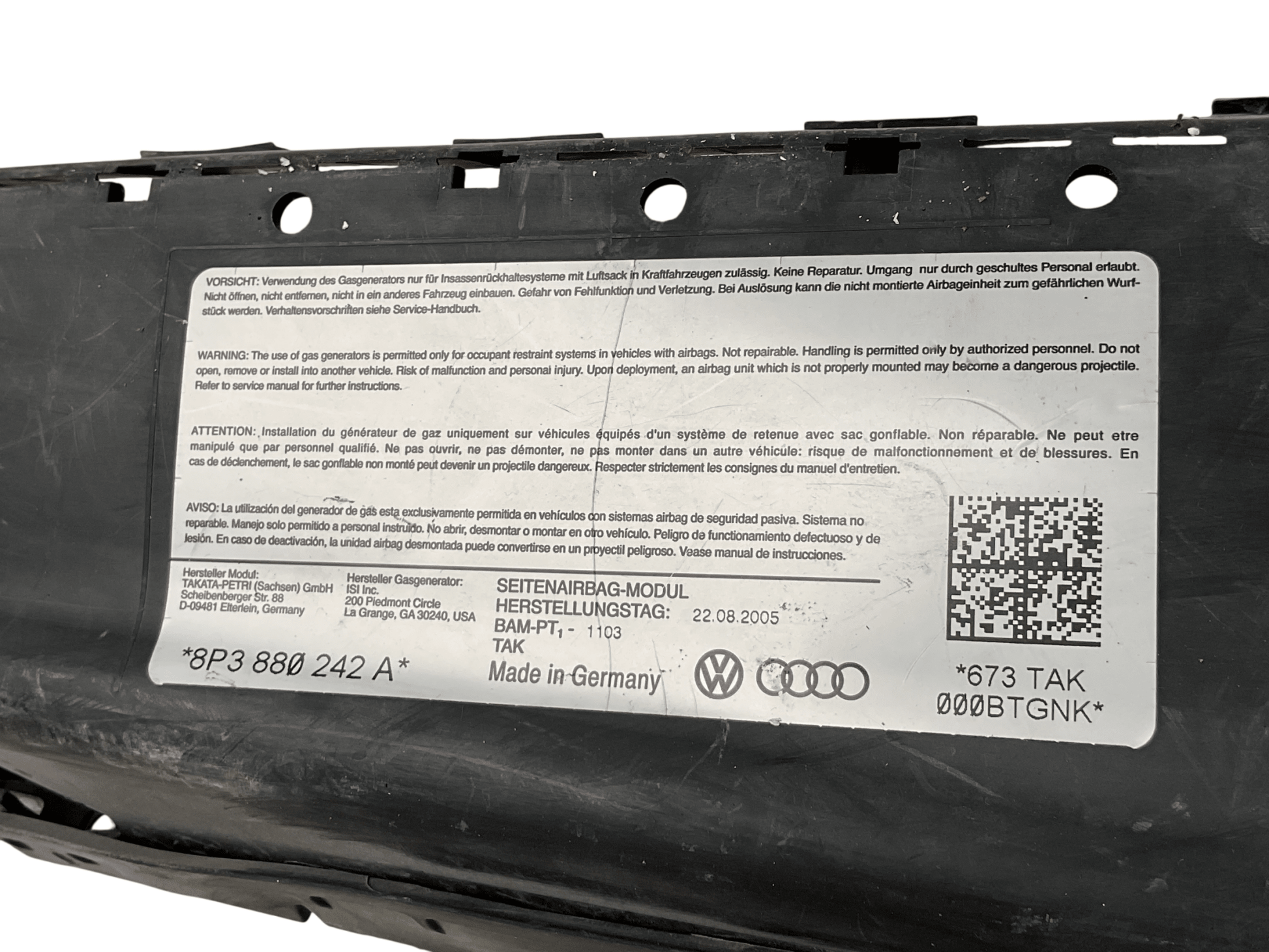 Airbag Lateral izq Audi A3 03-13 - 8P3880242