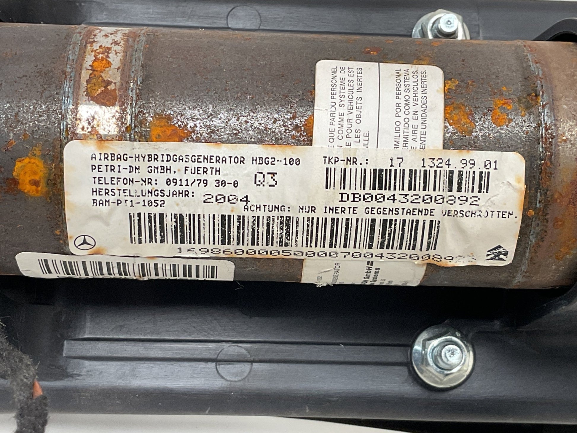 Airbag Pasajero Mercedes W169 W245 - 1698600005