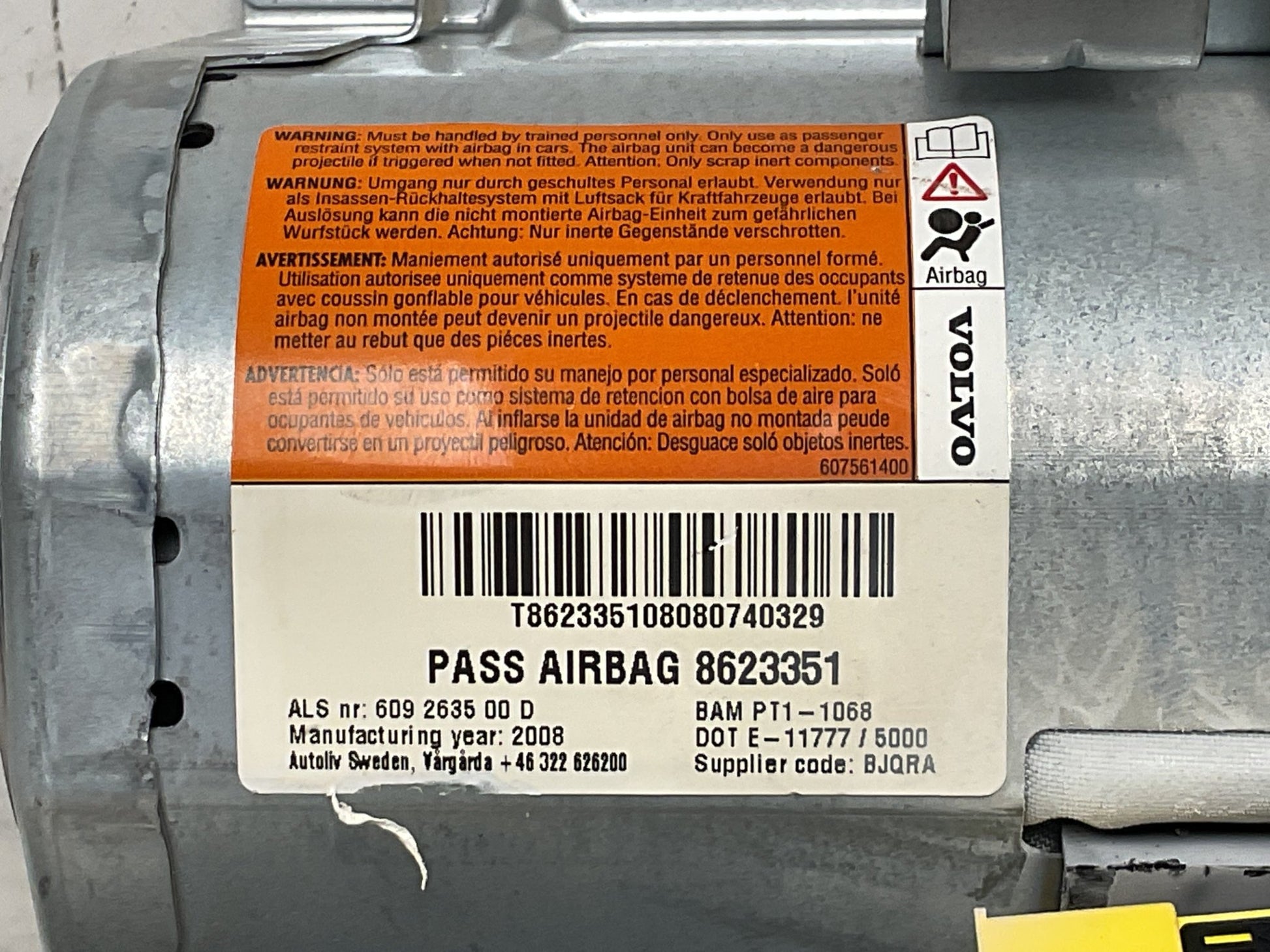 Airbag Pasajero Volvo C30 2006 - 2013 - 8623351