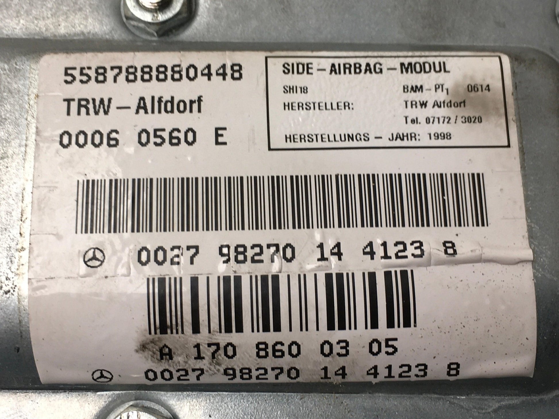 Airbag SRS del izq Mercedes A1708600305 - A1708600305