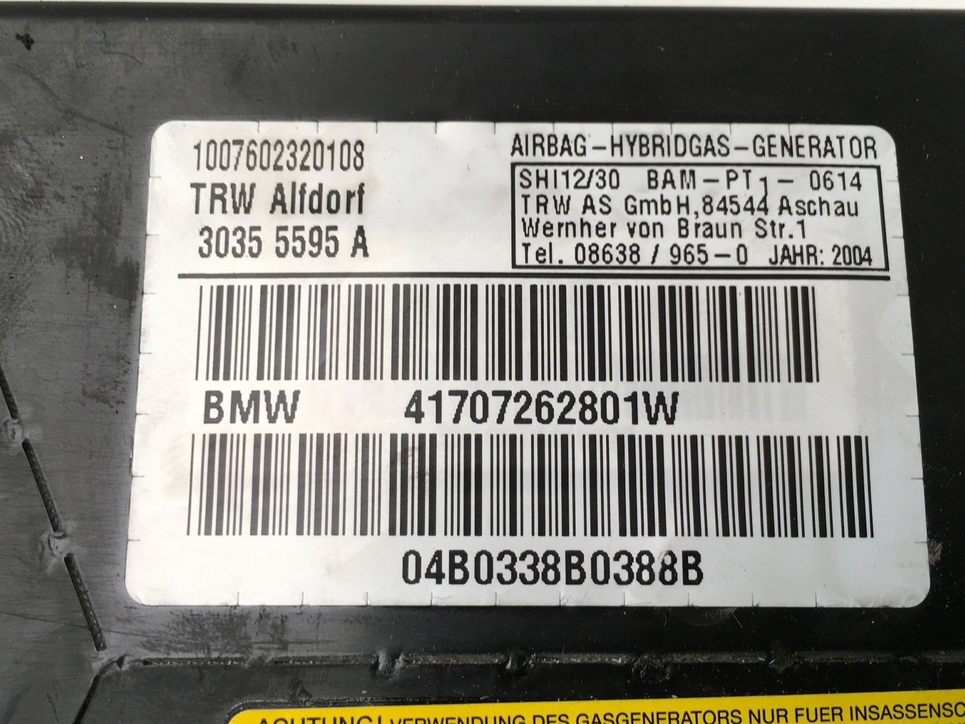 Airbag tra dcho BMW X5 E53 - 30355595A
