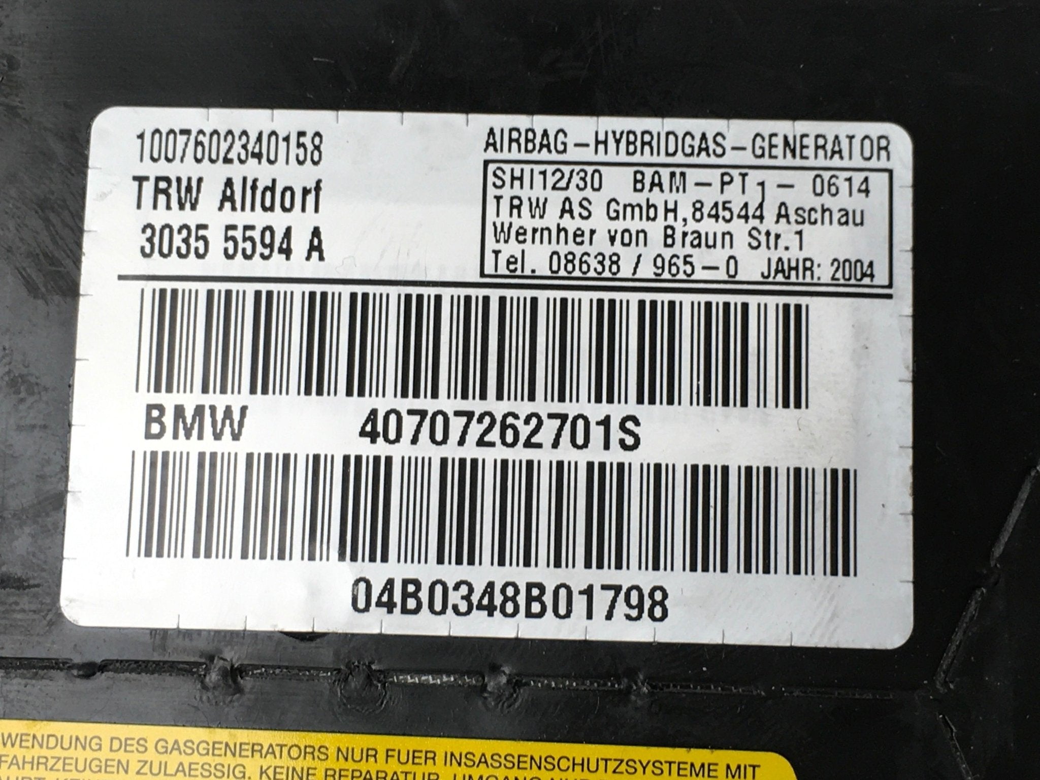 Airbag trasero izquierdo BMW X5 E53 - 40707262701S