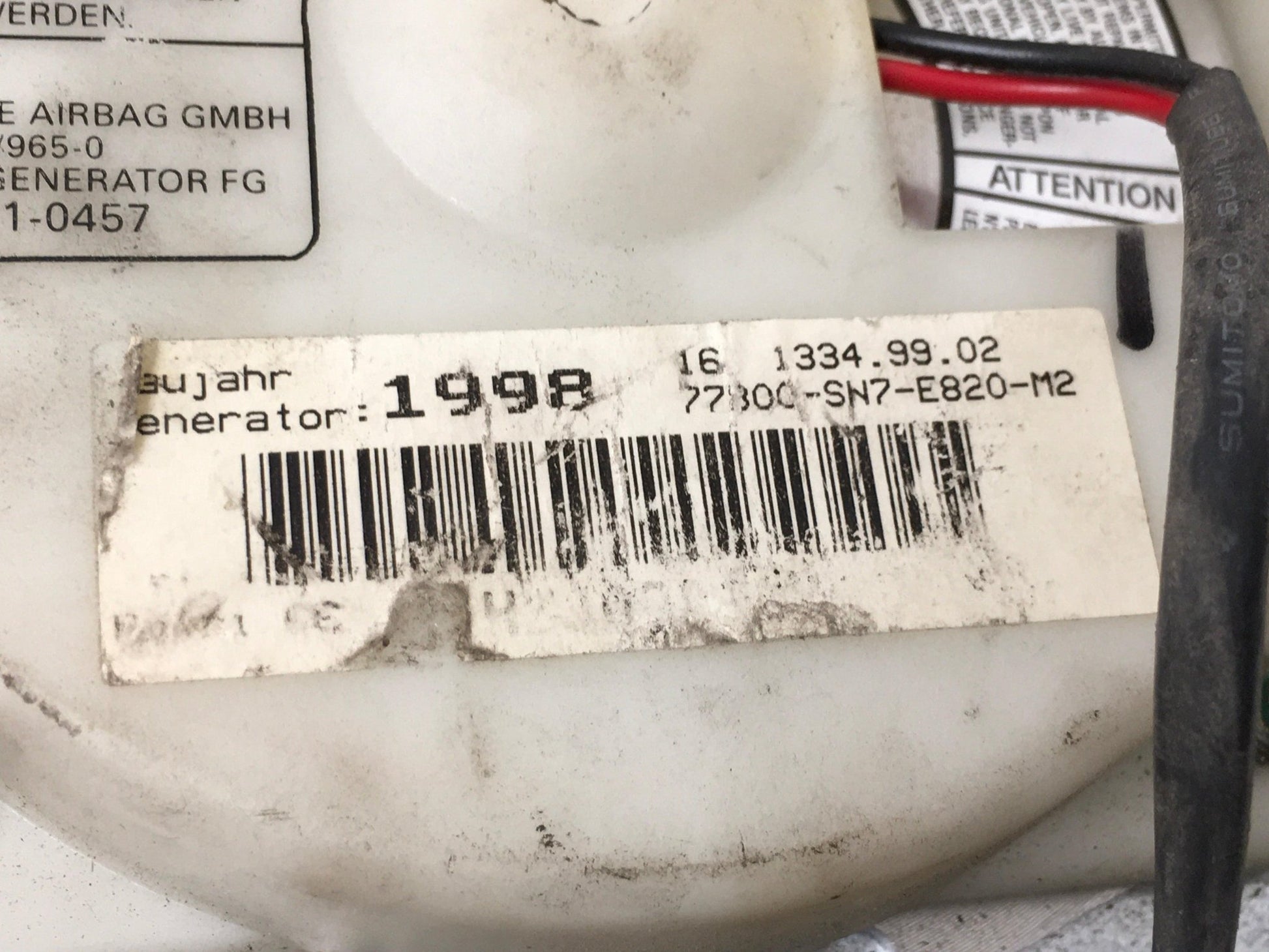 Airbag volante Honda Civic VI - 77800SN7E820M2