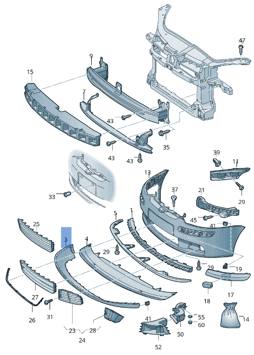 Aleron paragolpes delantero VW Golf V - 1K0805903A