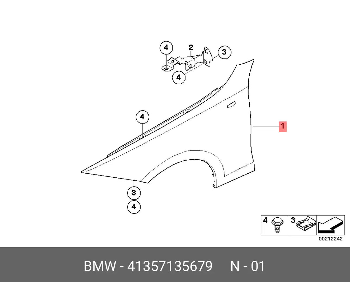 Aleta del izq BMW Serie 3 2007-2013 - 41357168987