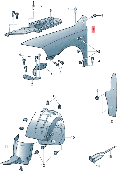 Aleta izquierda Skoda Octavia II - 1Z0821105A