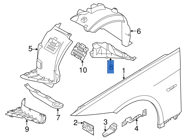 Aleta paso rueda del izq BMW E90 - 51717159189