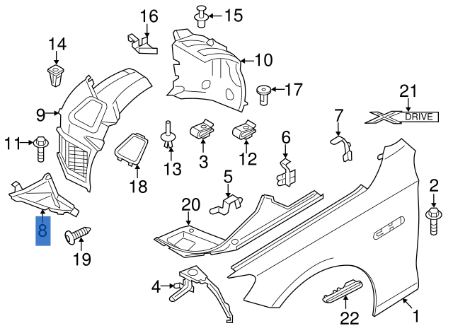Aleta Paso Rueda del izq BMW F07 GT - 51757193493