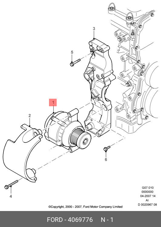 Alternador Ford Transit 00-06 2.4 - 0986045370