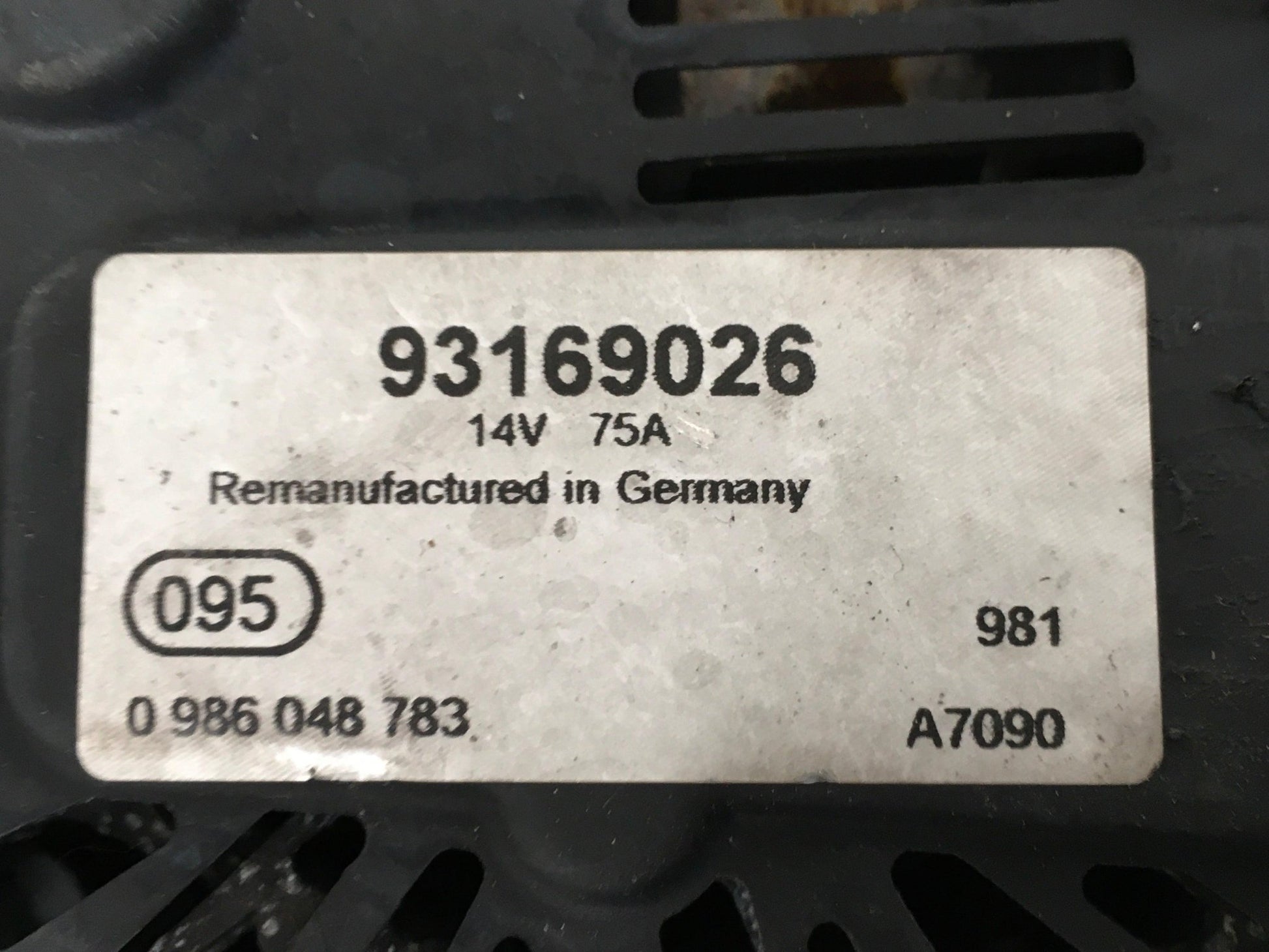 Alternador Opel 93169026 - 93169026