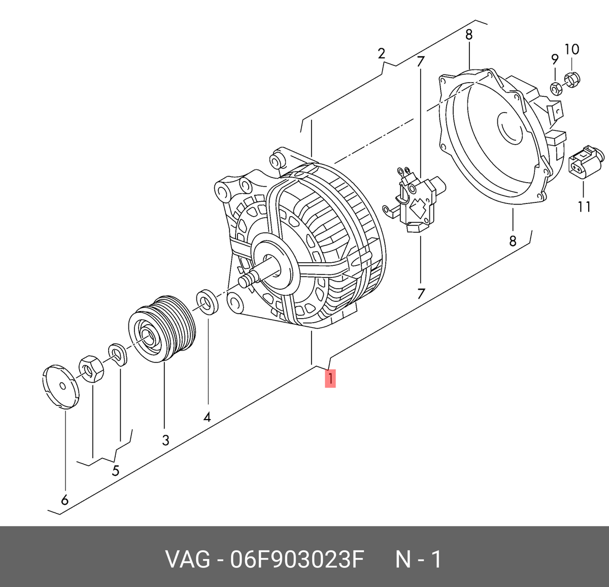 Alternador VAG 06F903023F - 06F903023F.