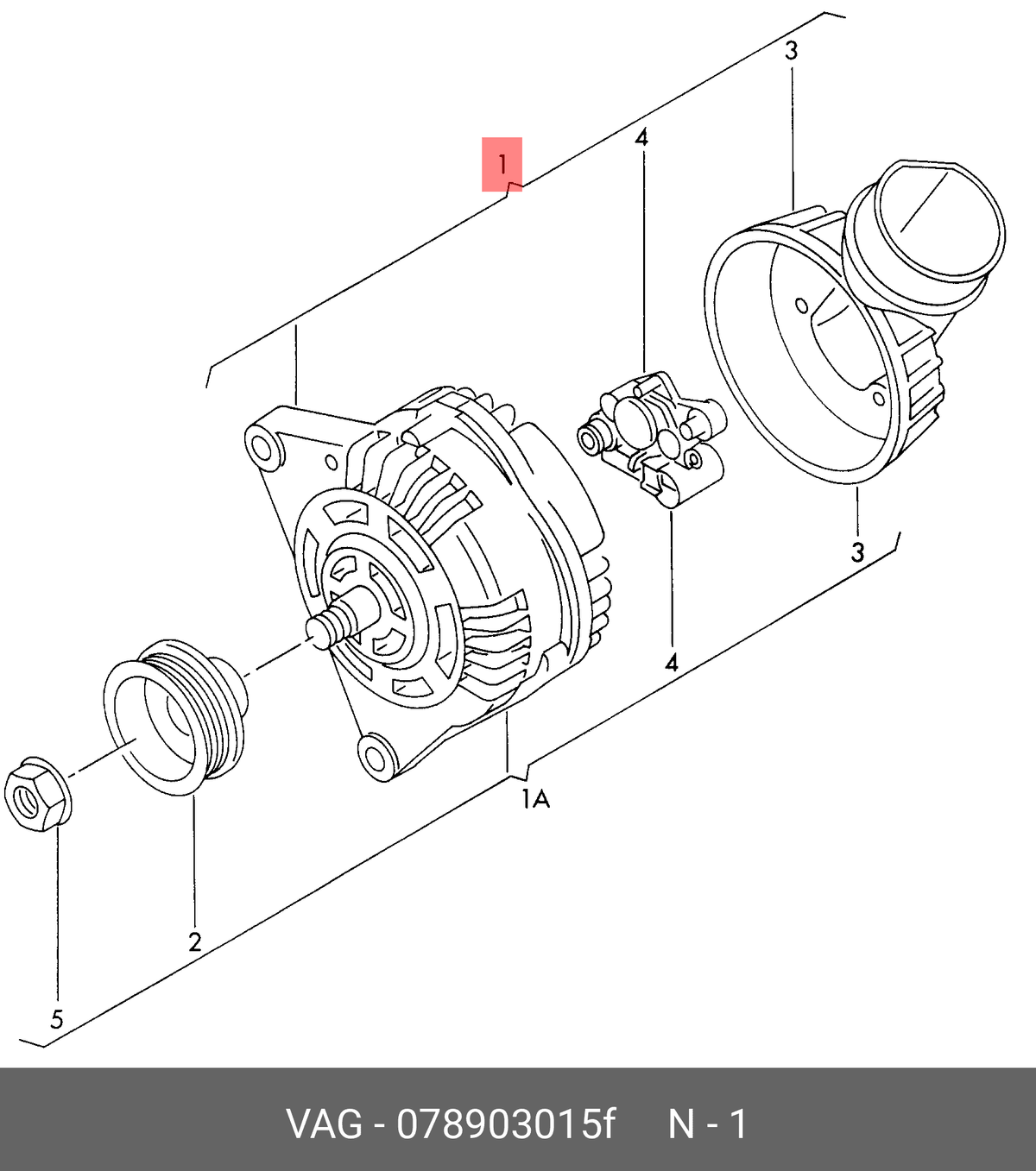 Alternador VW 078903015F - 078903015F