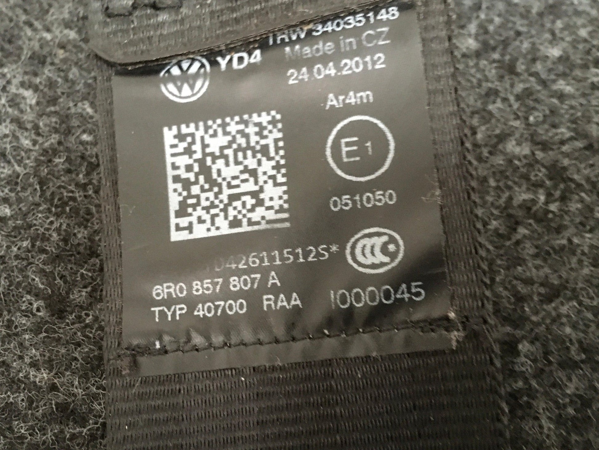 Asientos VW Polo V 6R GTI - 6R0857807A