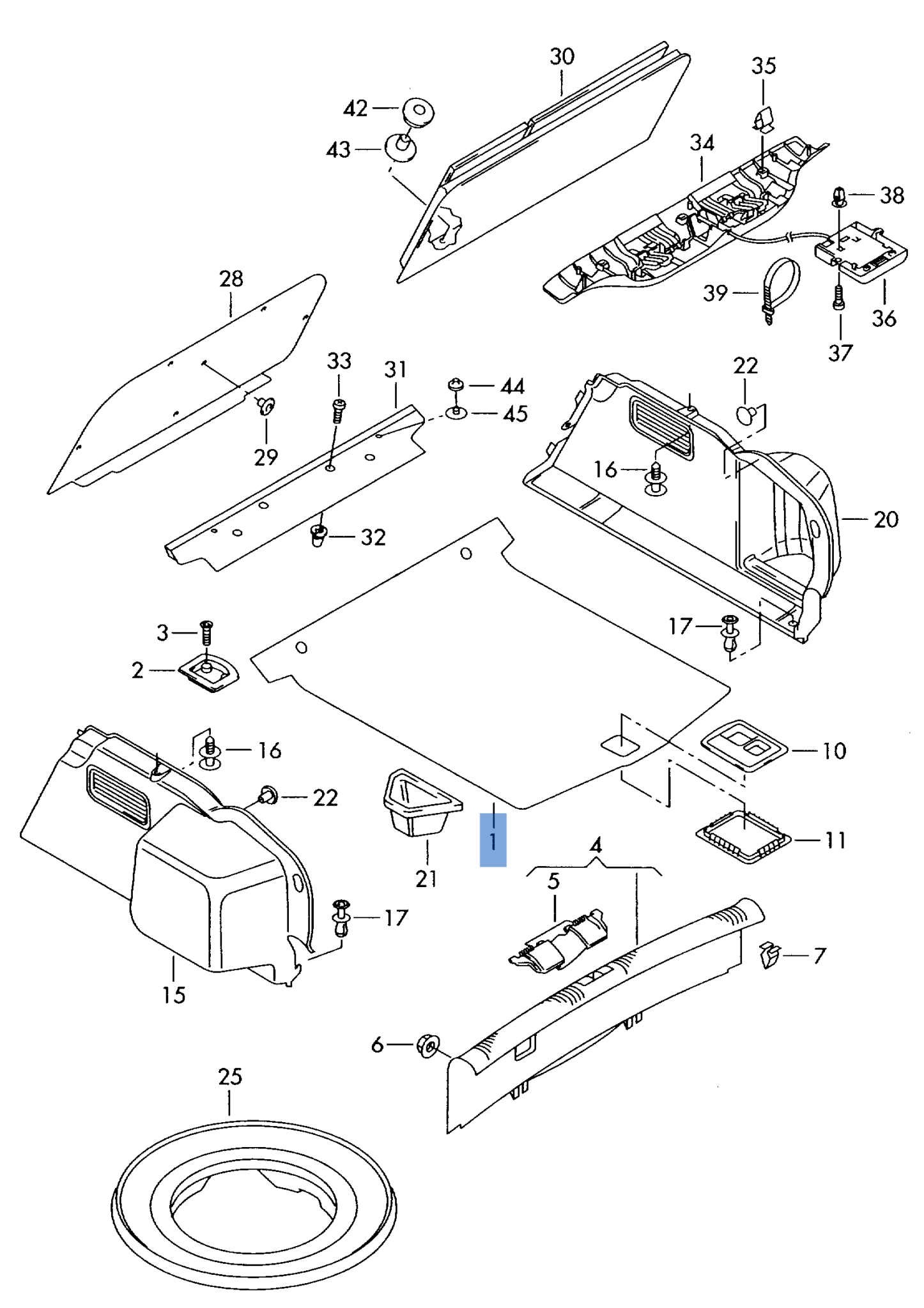 Bandeja Maletero Audi A4 8E - 8E5863463A