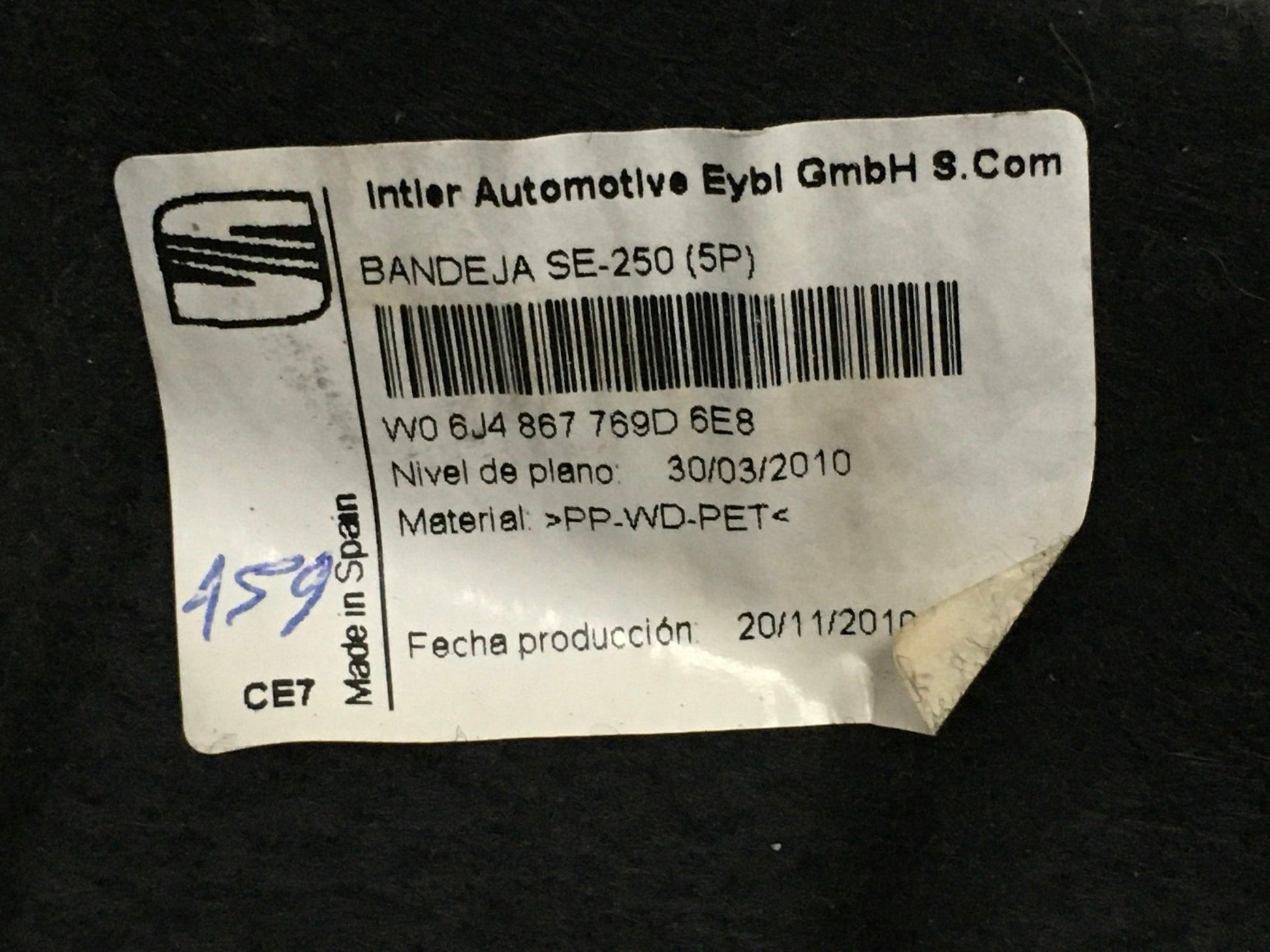 Bandeja maletero Seat Ibiza IV - 6J4867769D