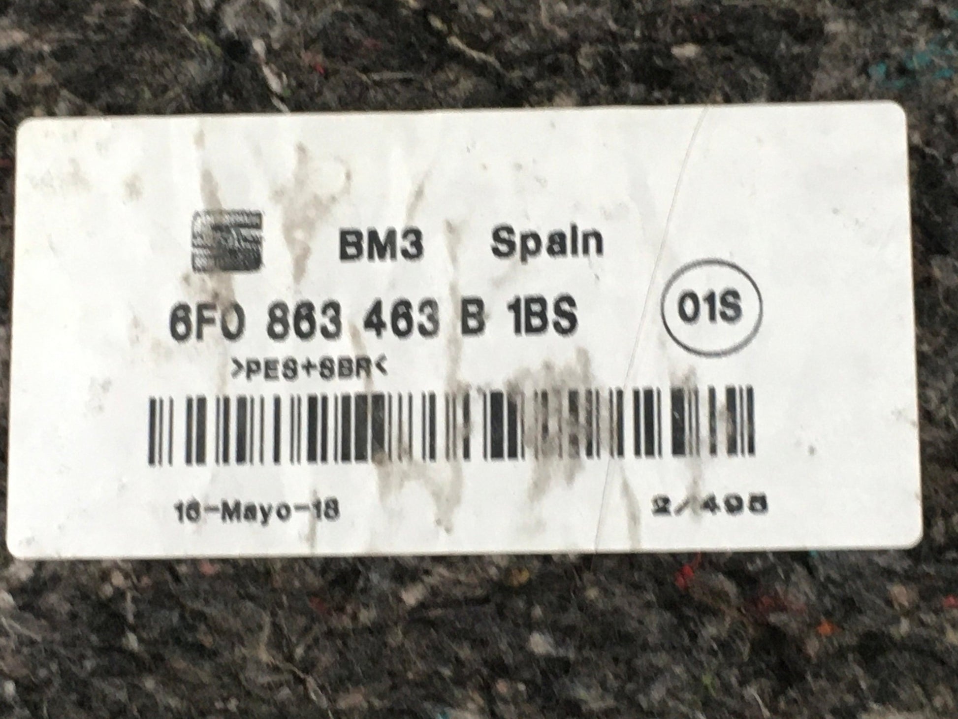 Bandeja maletero Seat Ibiza V 6F0863463B - 6F0863463B